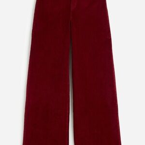 Madewell Burgundy Wide-Leg Corduroy Pants